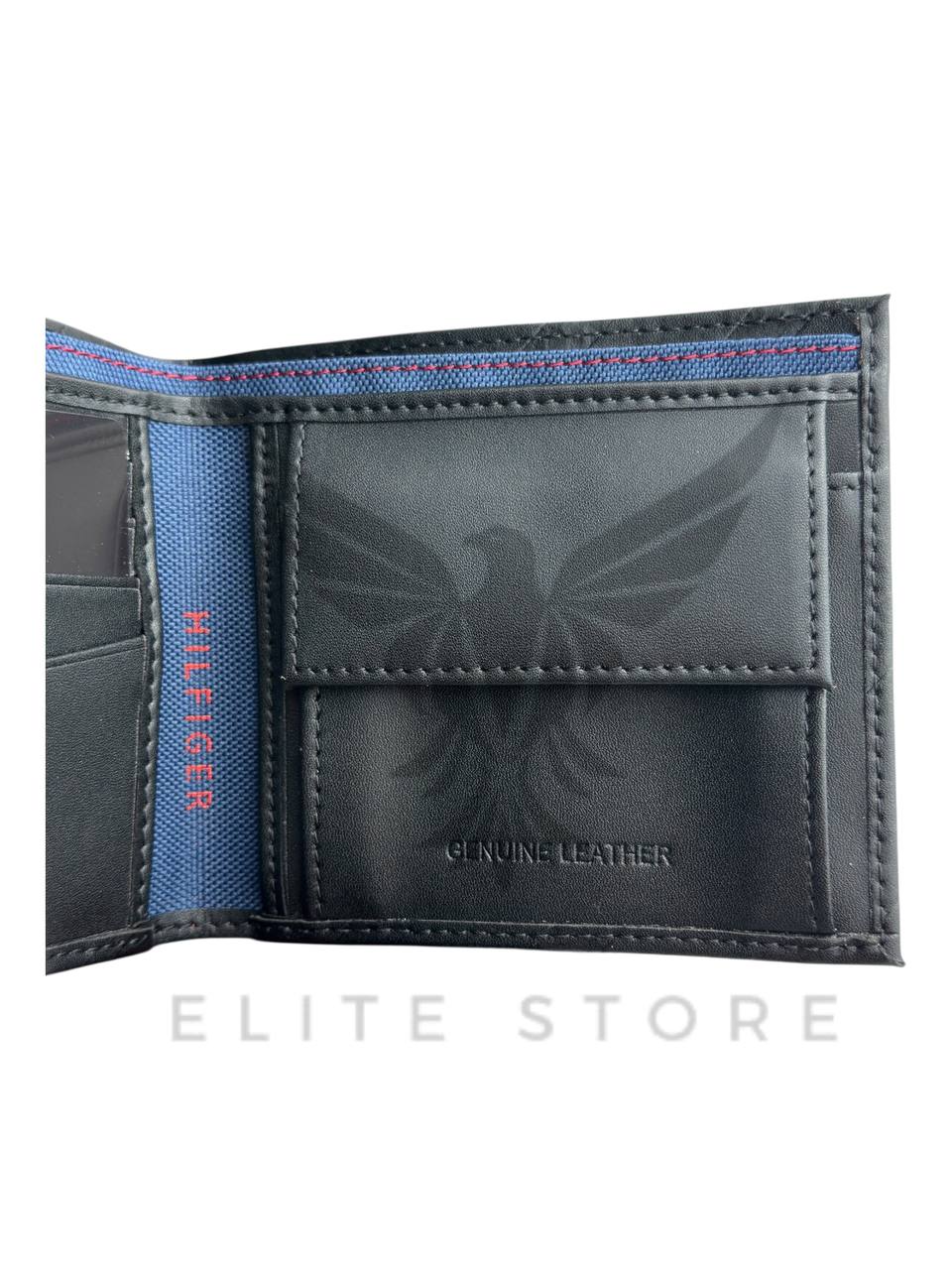 Men’s Tommy Hilfiger Wallet – Black with Red & White Stripe - الصورة 4