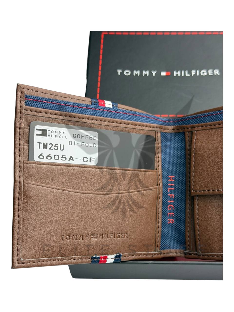 Men’s Tommy Hilfiger Wallet – Brown with Multicolor Tommy Stripe - الصورة 5