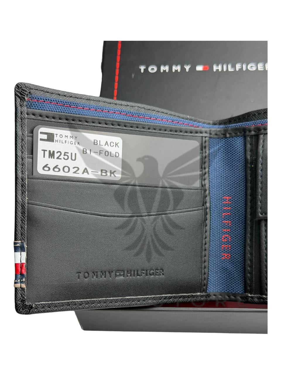 Men’s Tommy Hilfiger Wallet – Black with Beige Tommy Logo - الصورة 4