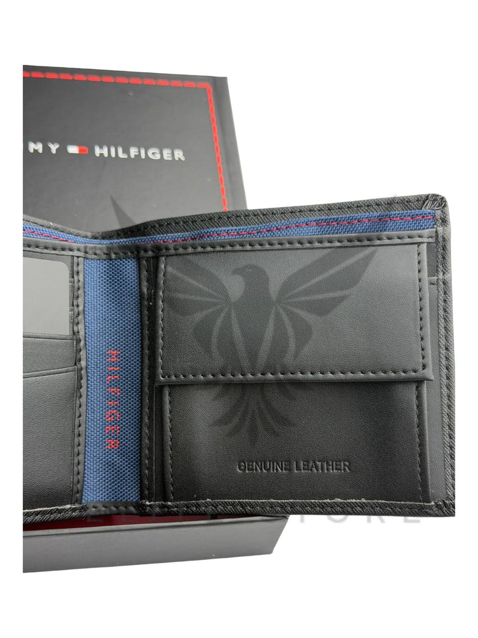 Men’s Tommy Hilfiger Wallet – Black with Beige Tommy Logo - الصورة 6