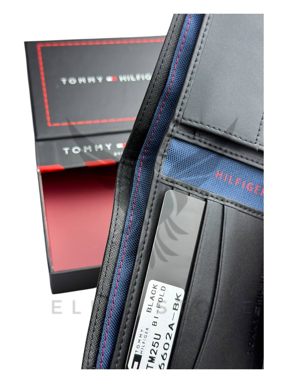 Men’s Tommy Hilfiger Wallet – Black with Beige Tommy Logo - الصورة 7