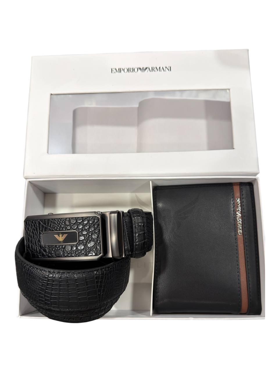 Emporio Armani Wallet & Belt Set