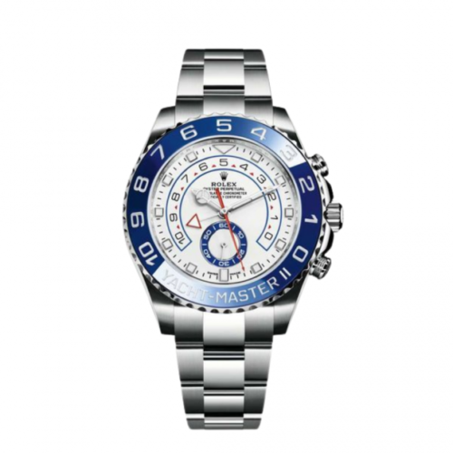 ROLEX YACHT MASTER II WATCH WHITE WITH STAINLESS STEEL SILVER BELT